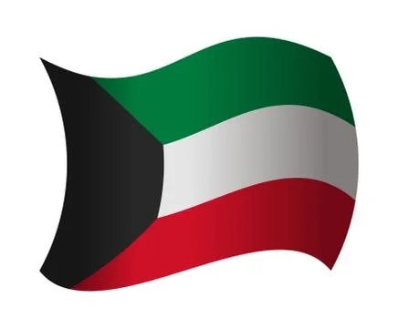 Kuwait flag waving in the wind イラスト素材