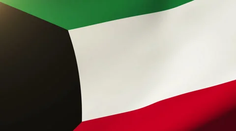 Kuwait flag waving in the wind. Looping sun rises style.  Animation loop 스톡 동영상 48591000
