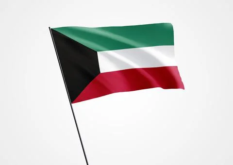 Kuwait flying high in the isolated background. February 25 Kuwait independen Stock Illustration