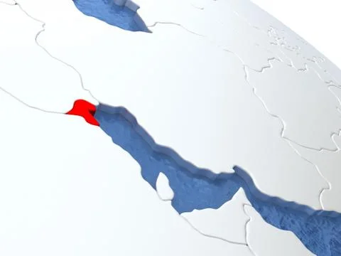 Kuwait on globe Stock Illustration