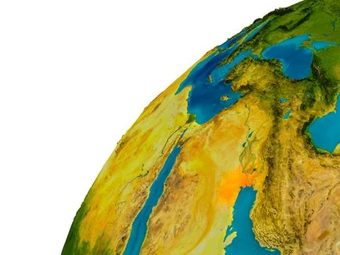 Kuwait on globe Stock Illustration