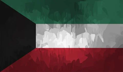 Kuwait grunge style flag. Vector EPS10 Stock Illustration
