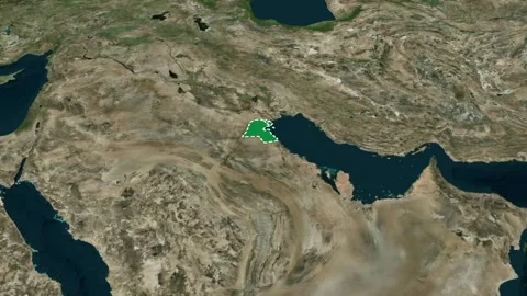 Kuwait Highlighted on Global Map Animation 4K 库存影片 330383395