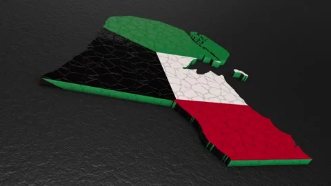 Kuwait map 3d. 3d map of Kuwait. Stock Footage 273610867