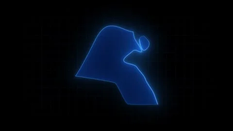 Kuwait map animation, Glowing neon Kuwait map animation background. country terr Video stock 318448292