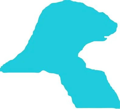 Kuwait MAP in Blue, Country Border, Kuwait Map, Border line of Kuwait, Geog.. Stock Illustration