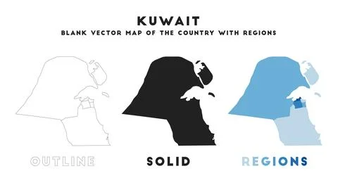 Kuwait map. Borders of Kuwait for your infographic. Vector country shape. V.. Stock Photos