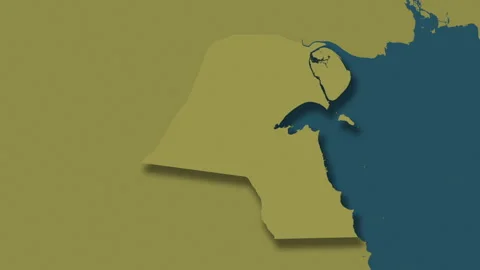 Kuwait map - drive. Shadow. Pattern. Stock Footage 273287483