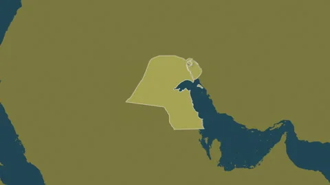 Kuwait map - extract. Border. Pattern. Stock Footage 273287788