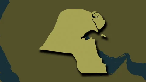 Kuwait map - extract. Shadow. Pattern. Stock Footage 273287775