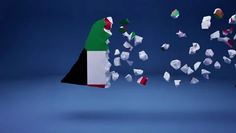 Kuwait Map With Flag Video stock 324165375