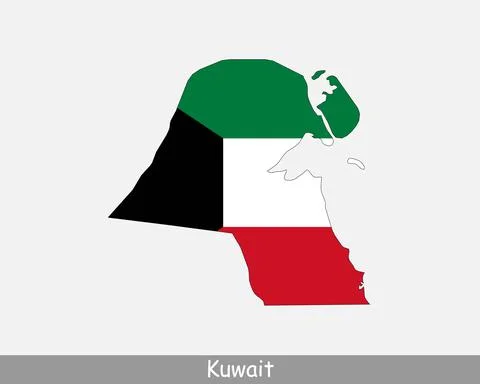 Kuwait Map Flag Stock Illustration
