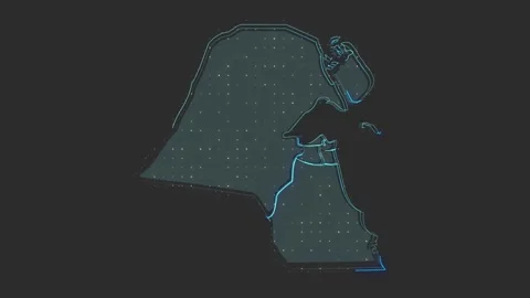 Kuwait map Stock Footage 169455540