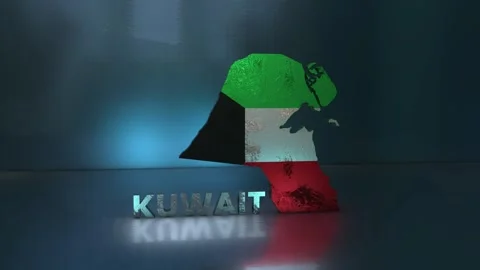 Kuwait Map Stock Footage 283078187