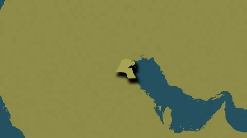 Kuwait map - glide. Shadow. Pattern. Stock Footage 273287988