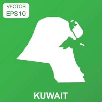 Kuwait map icon. Business concept Kuwait pictogram. Vector illustration on gr Illustrazione stock