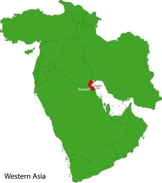 Kuwait map Stock Illustration