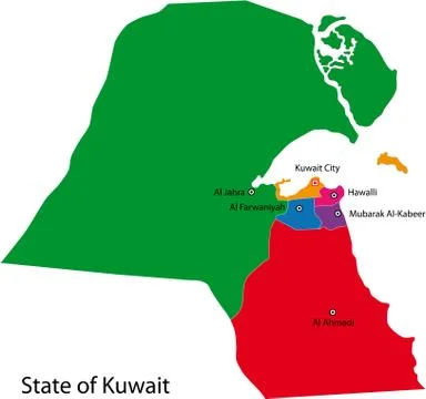 Kuwait map Stock Illustration