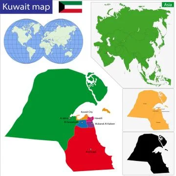 Kuwait map Stock Illustration