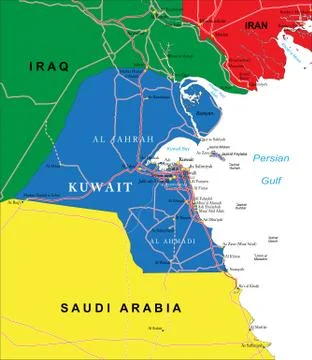 Kuwait map Stock Illustration