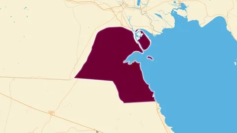 Kuwait Map, Map kuwait zoom in Video stock 309363428