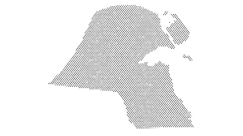 Kuwait map from particles, dots. Digital silhouette. Abstract animation bac.. Stock Footage 318018408