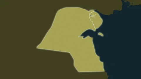 Kuwait map - solid. Glow. Pattern. Stock Footage 241736522