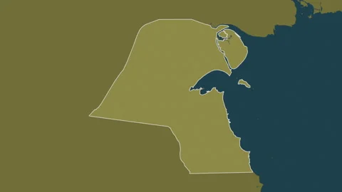 Kuwait map - solid. Regions. Pattern. Stock Footage 241736539
