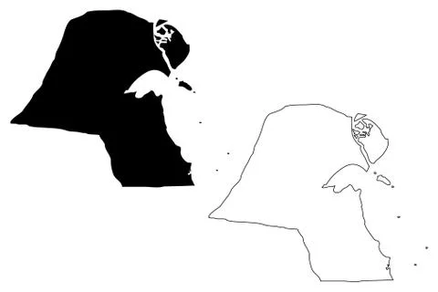 Kuwait map vector Illustrazione stock