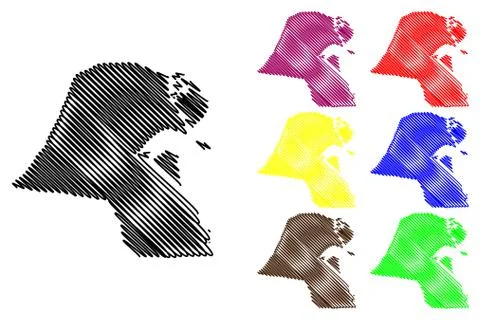 Kuwait map vector Illustrazione stock