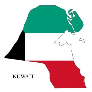 Kuwait map vector illustration. Global economy. Famous country. Middle East. Illustrazione stock