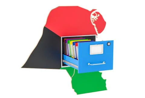Kuwait national database concept, 3D rendering Stock Illustration