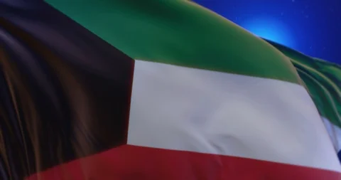 KUWAIT National Flag (3D render) Stock Footage 115523399
