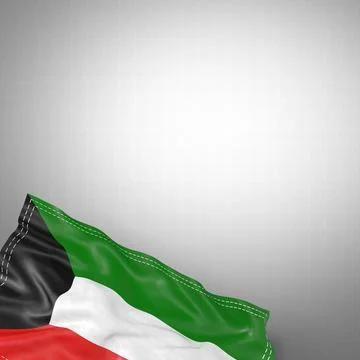 Kuwait - national flag and gradient background - square format - 3D illustr.. Illustrazione stock