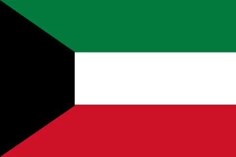 Kuwait national flat vector flag illustration Stock Illustration