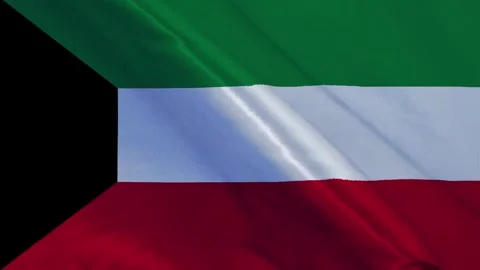 Kuwait National Waving Flag, Motion Animation of Kuwait National Flag Stock Footage 304570845