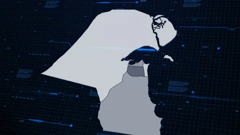 Kuwait network map Stock Footage 87977721