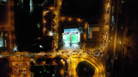 Kuwait Night Traffic  Drone 4K video Stock Footage 296643938