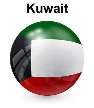 Kuwait official state flag Stock Illustration