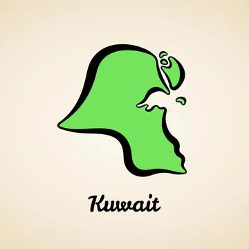 Kuwait - Outline Map Stock Illustration
