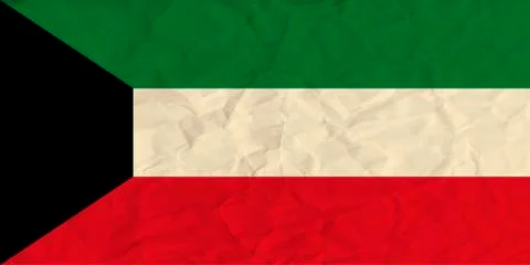 Kuwait  paper  flag Stock Illustration