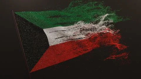 Kuwait Particle Flag Stock Illustration