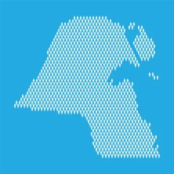 Kuwait population. Statistic map made from stick figure people Illustrazione stock
