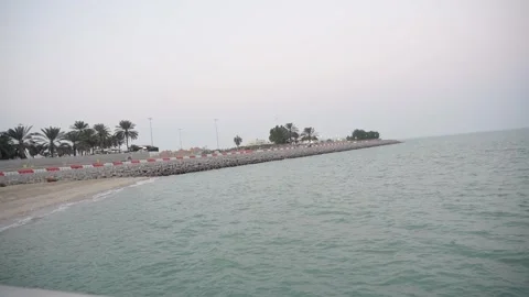 Kuwait sea low angle shot Stock Footage 295482618