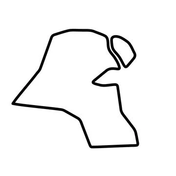 Kuwait simplified vector outline map Illustrazione stock