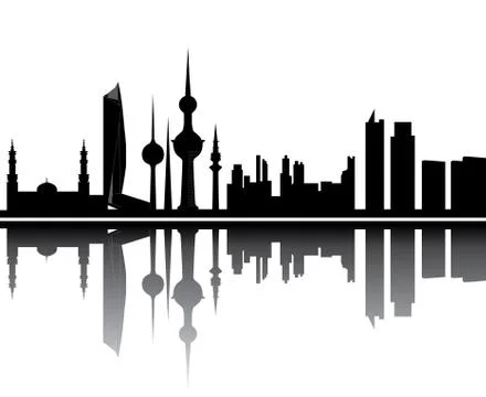 Kuwait skyline Stock Illustration