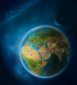 Kuwait from space on planet Earth Stock Illustration