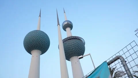 Kuwait tower rotating shot video Stock Footage 295482615
