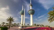 The Kuwait Towers Timelapse Hyperlapse - The Best Known Landmark Of Kuwait City Stock Footage