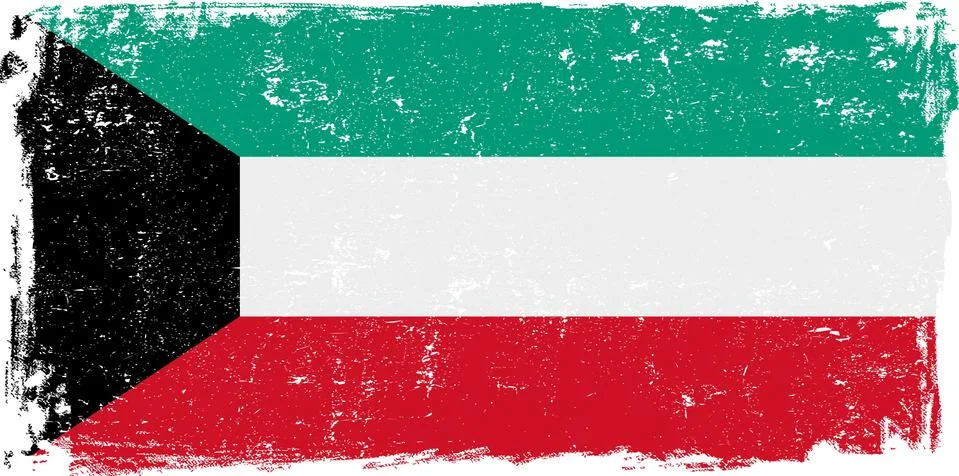 Kuwait Vector Flag on White Stock Illustration